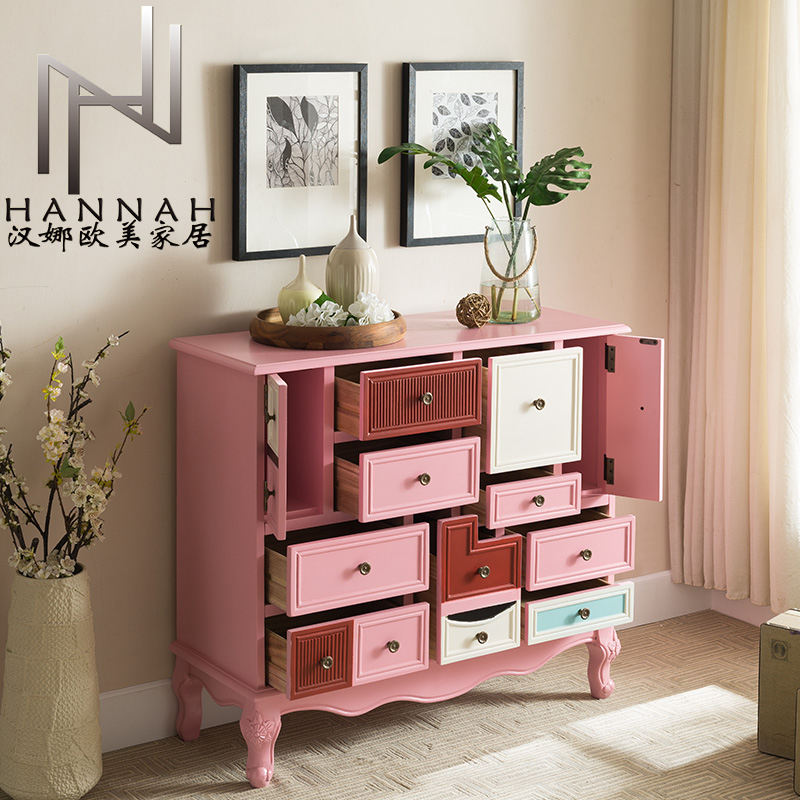 Bedroom Cabinet Drawers Dresser Pink Princess Wardrobe Girls Antique - Image 3