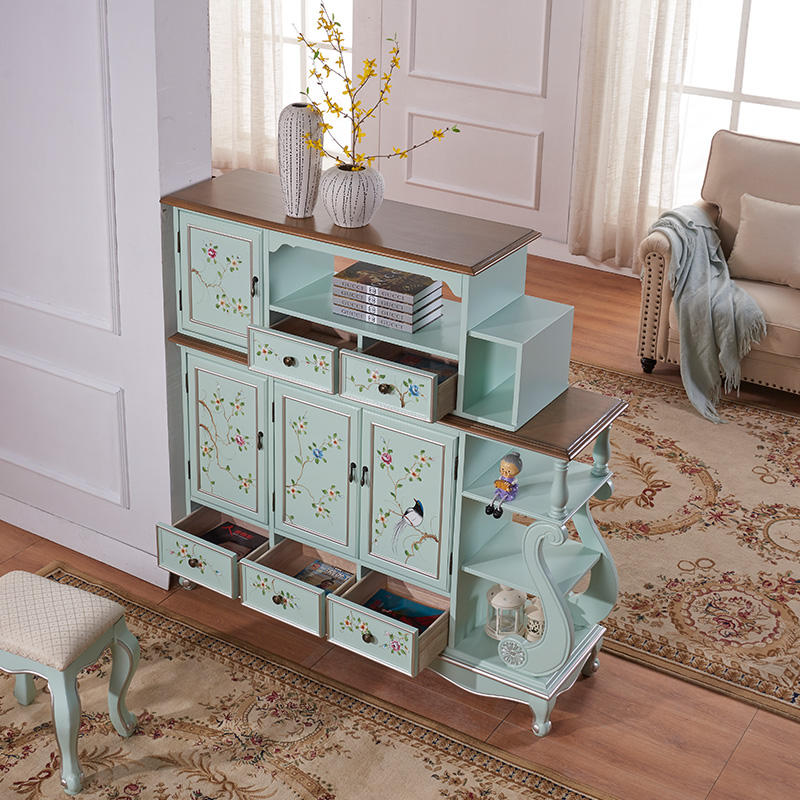 Wood Living Room Mdf Solid Furniture Drawers Durable Retro Painted - Image 3