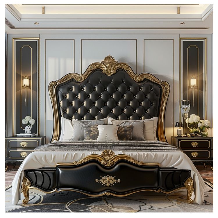 Bed Frame King Queen Size Beds Upholstered Solid - Image 4