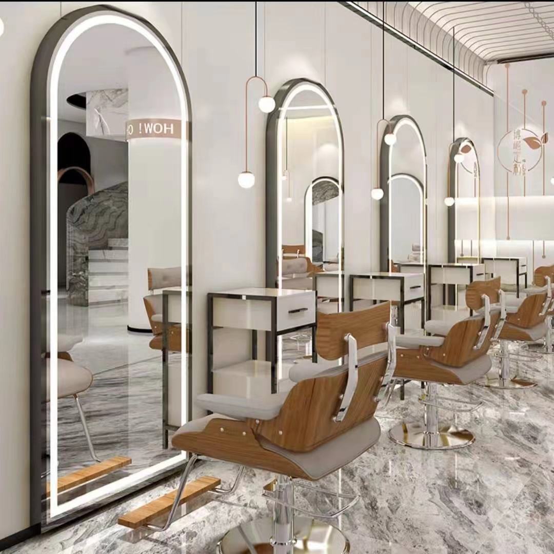 Luxury Barber Cabinet Mirror Kelly Sales Factory Design Floor Light - Image 3