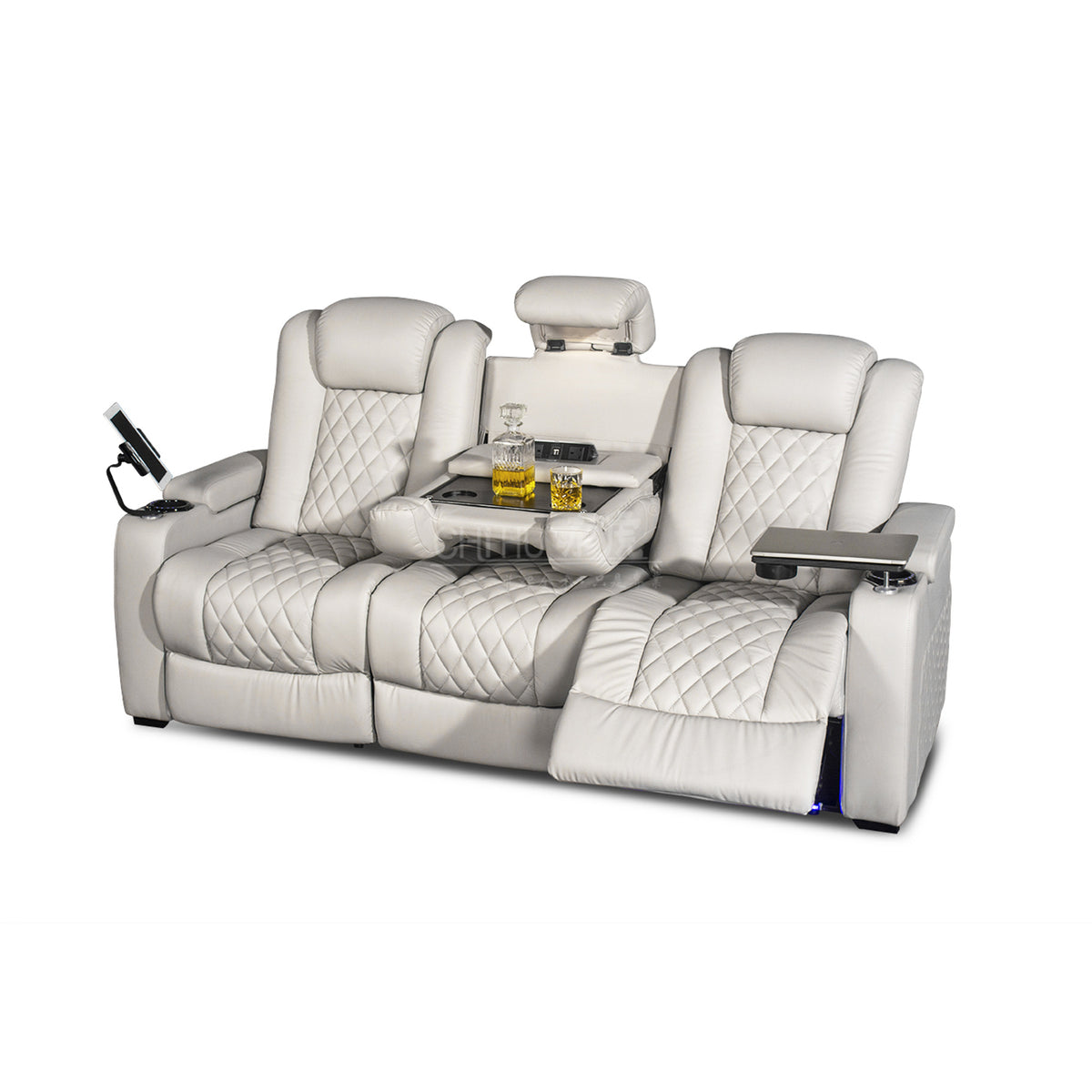 White Color 3-seater Electric Cinema Sofa for Home Theater Furniture - Image 4