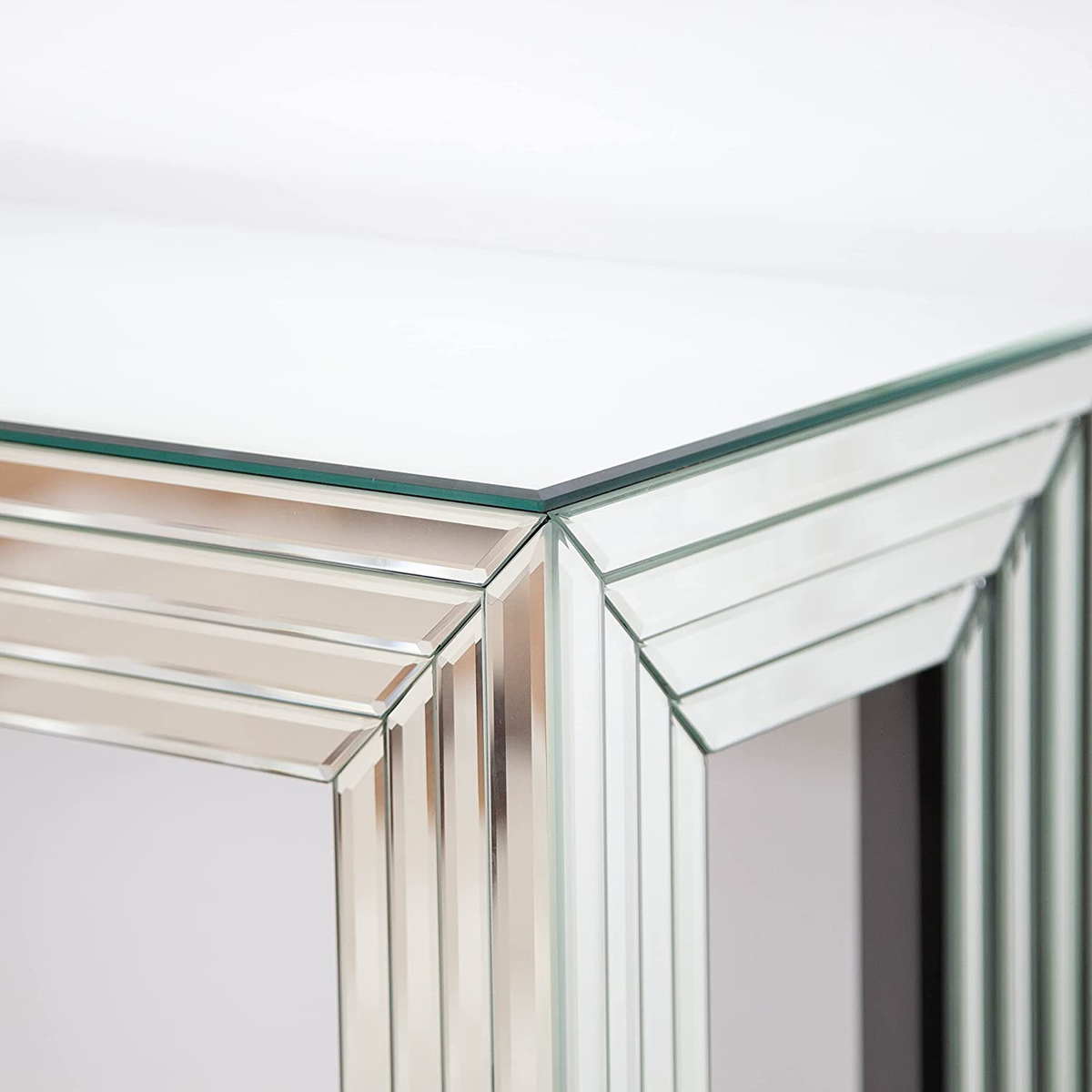 Modern Console Table Mirror Style Hollywood Mirrored Wall (stool Not - Image 4