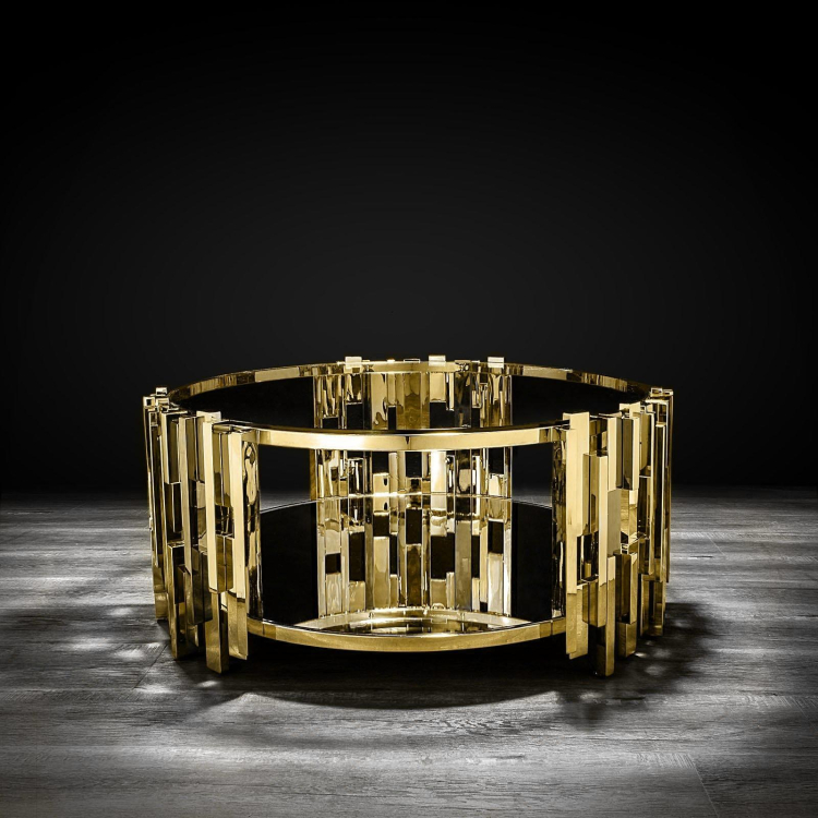 Luxury Modern Stainless Steel Glass Home Hotel Living Table - Image 4