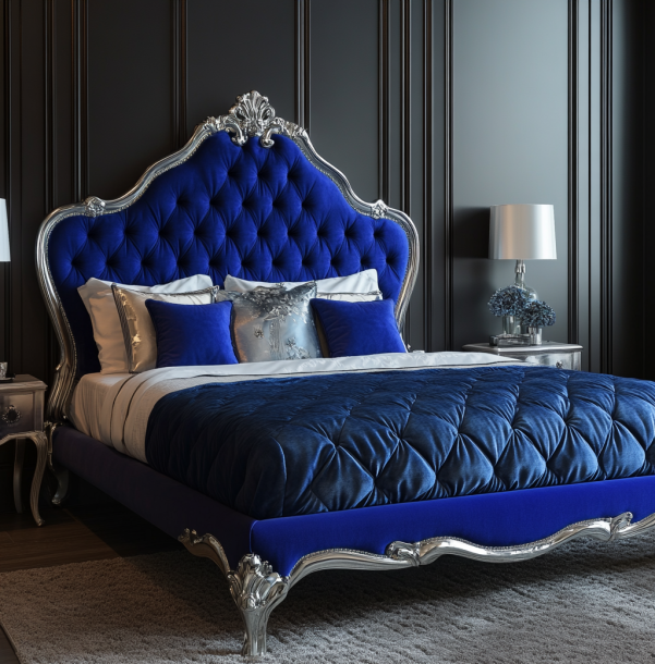 Elegant Bedroom Set Mirror Wooden Furniture King Size Headboard - Image 4