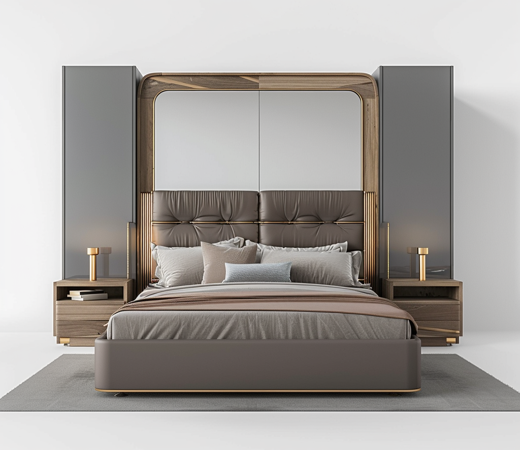 Modern Bedroom Set Full Luxurious King Furniture - Image 4