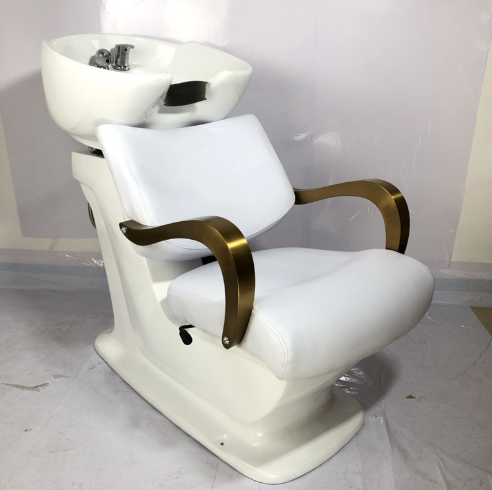 Modern Gold Salon Chair Black Beauty Furniture Hair Washing Shampoo - Image 4