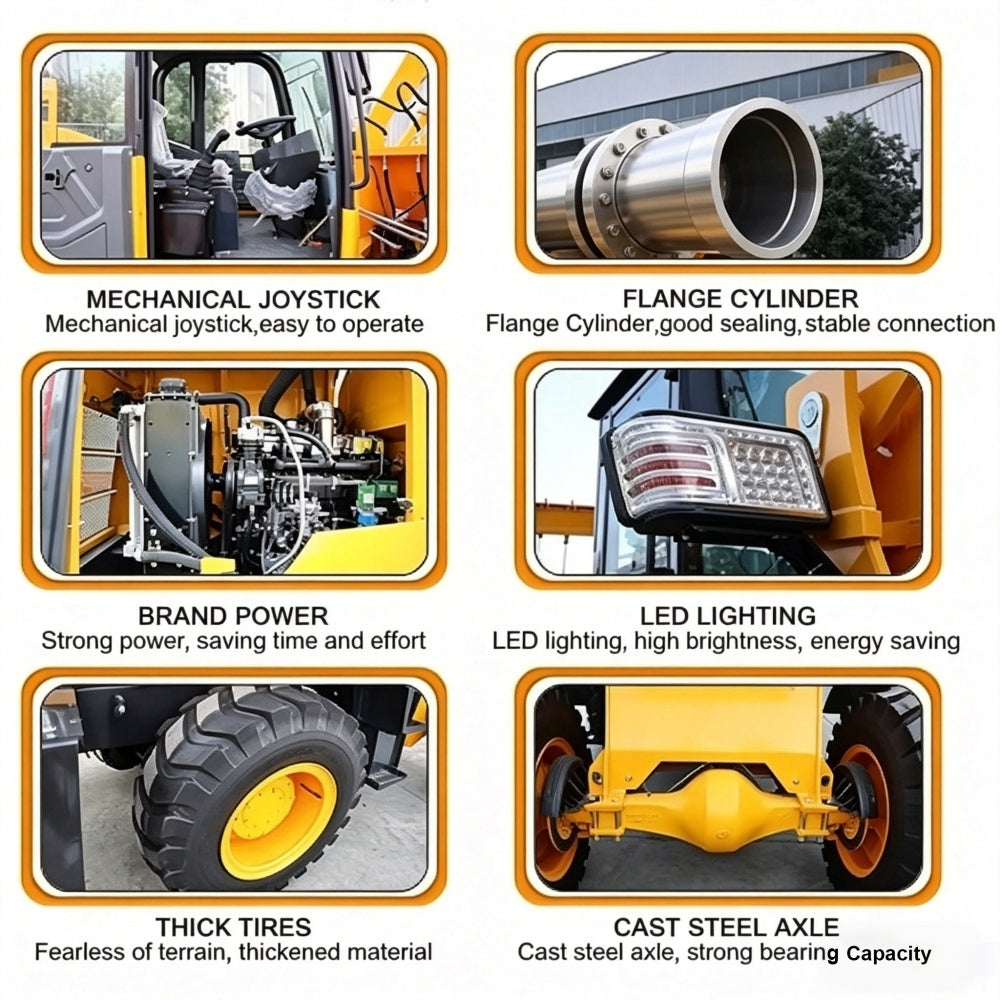 600kg Fully Hydraulic 4WD Wheel Loader - Image 3