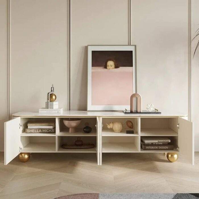 Modern Wood Living Bedroom Home Hotel Stand Console Cabinet 4-door - Image 4