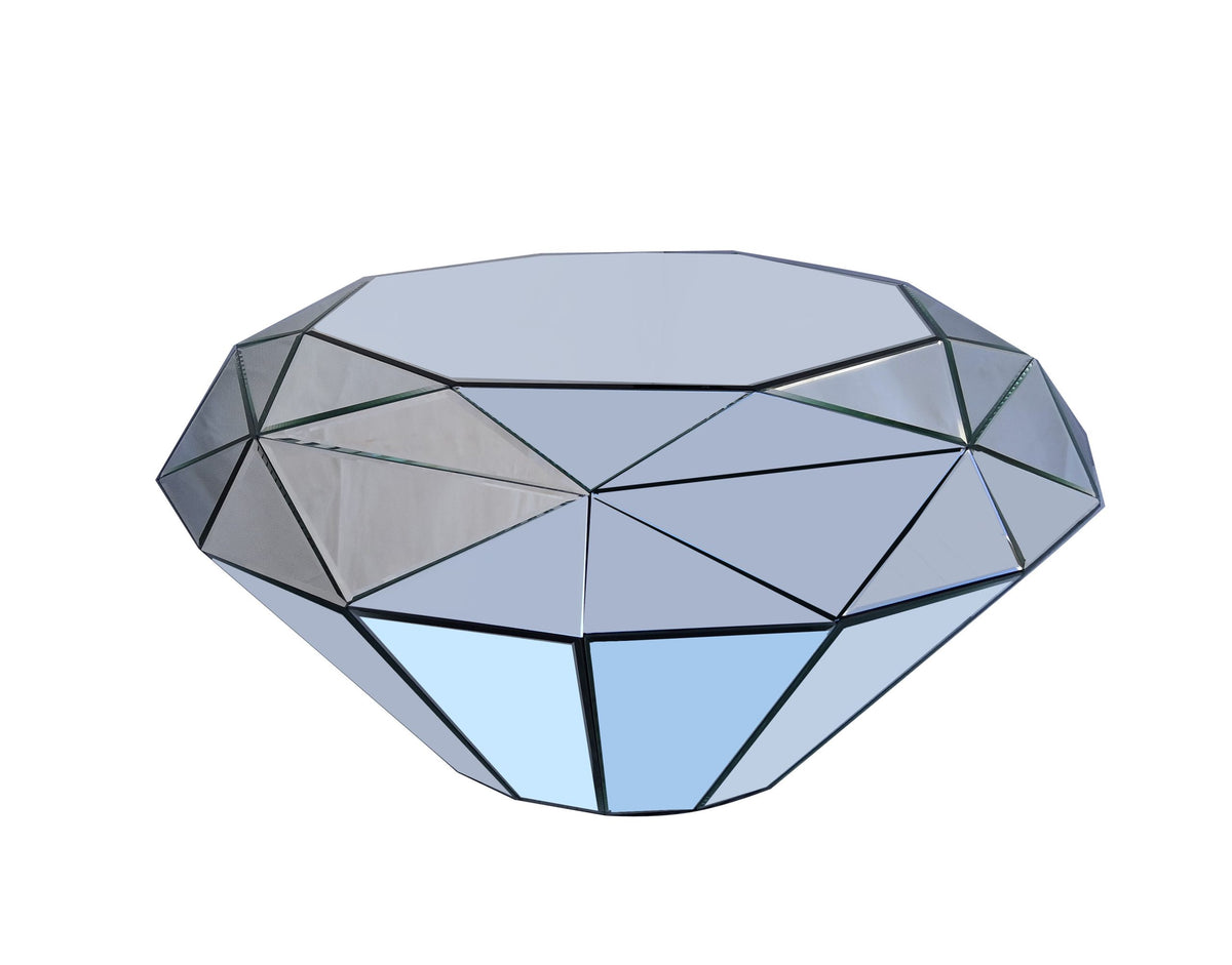 Modern Living Home Table Room Furniture Mirrored Diamond Shape Coffee - Image 4