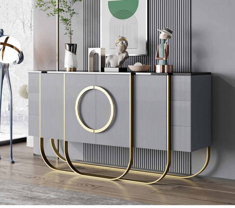 Modern Luxury Wood Living Console Table Cabinet Shoe Organizer - Image 4