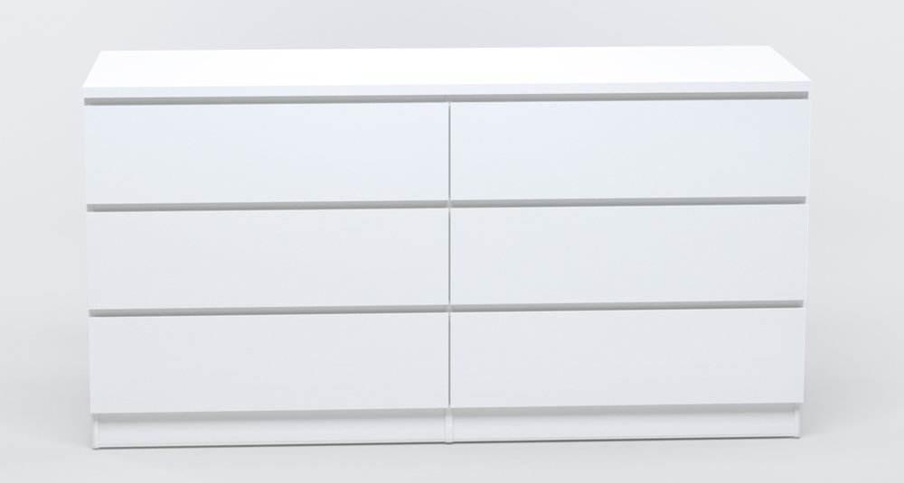 Bedroom 6-drawer Chest, 151 77cm, White - Image 3