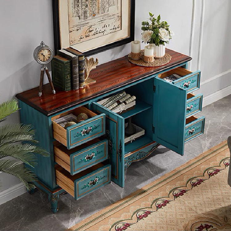 Living Bedroom Kitchen Console Table Cabinet Retro Room Wooden Entryway - Image 4
