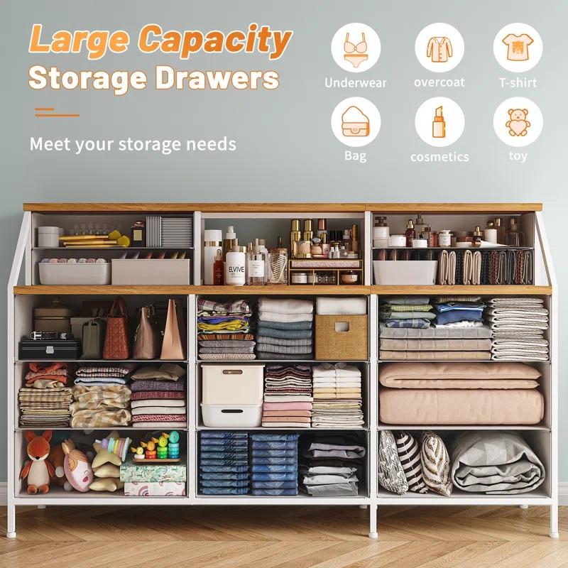 Luxury Modern Wood Makeup Bedroom Cabinet Shelf Tallboy White Nordic - Image 3