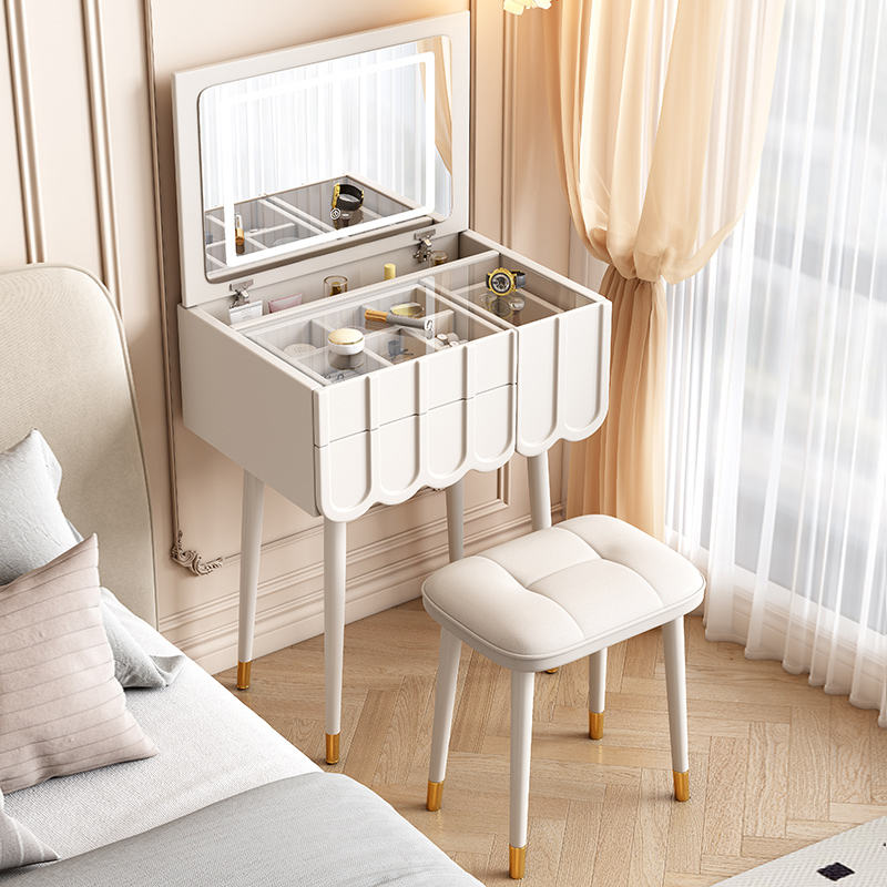 Modern Simple Luxury Bedroom Makeup Table Wind Flip Dresser Mini - Image 4