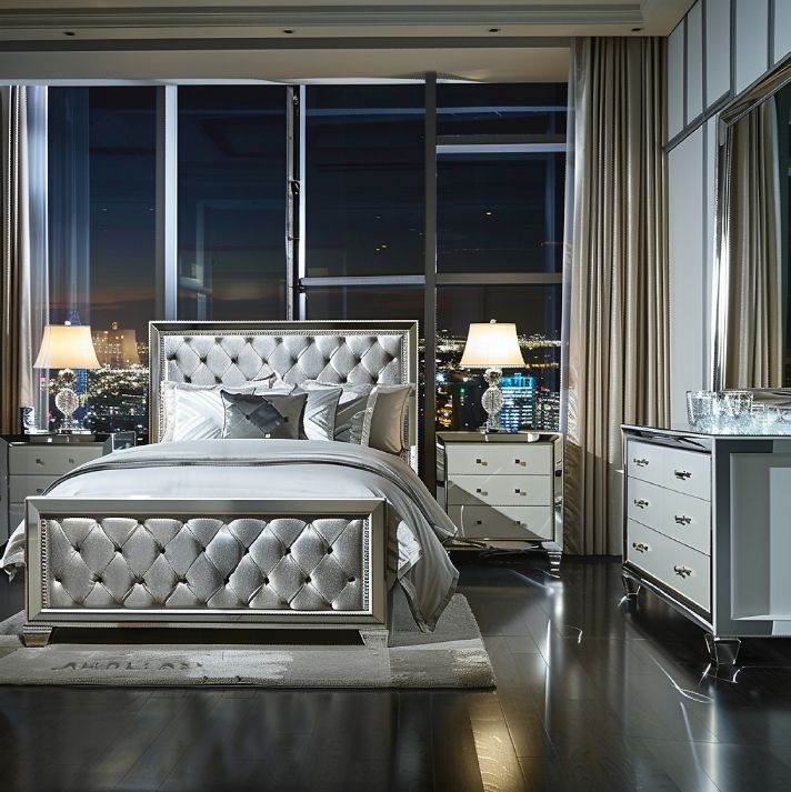 Bed Upholstered Tufted Mirrored /queen/king - Image 4