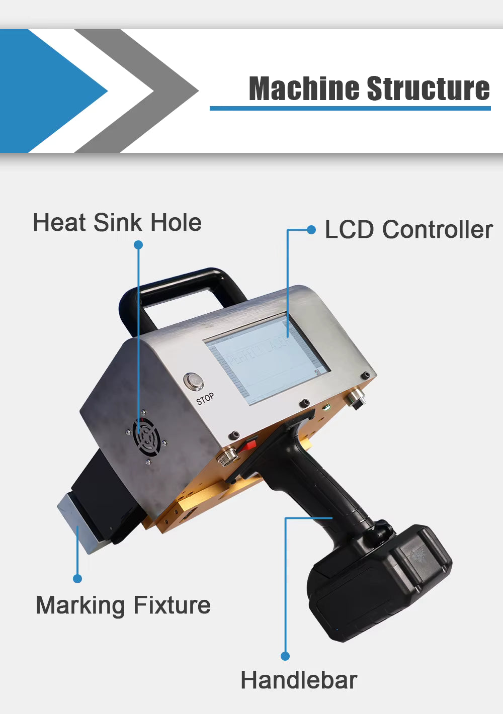 Portable Handheld Lithium Battery Dot Pin Marking Machine - Image 4