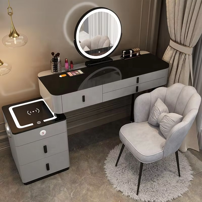 Makeup Table Cabinet Mirror Dressing Side Vanity Desk Lighting