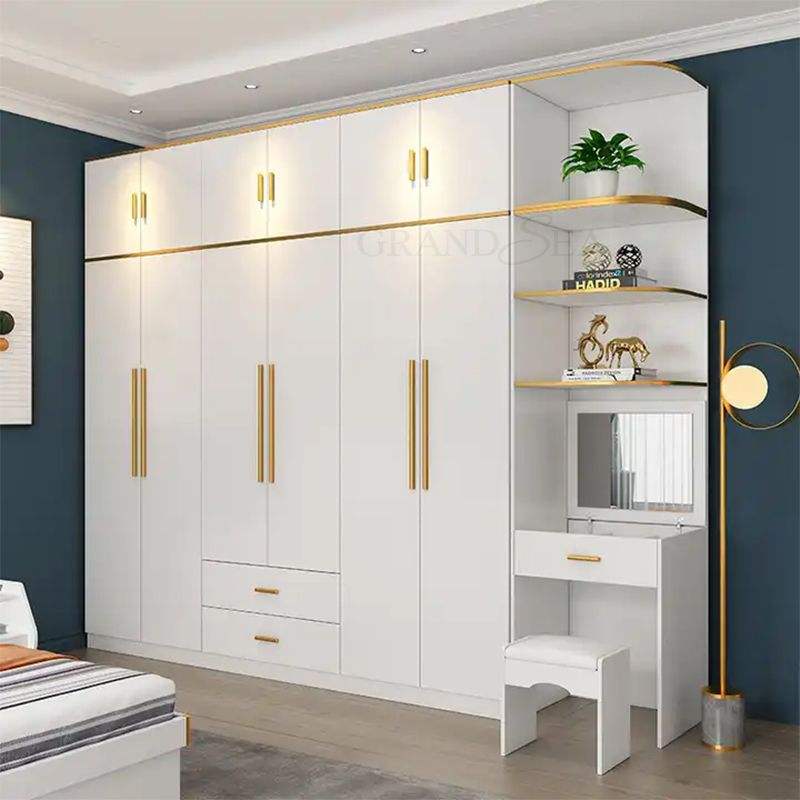 White Cupboard Dressing Table Combination - Image 4