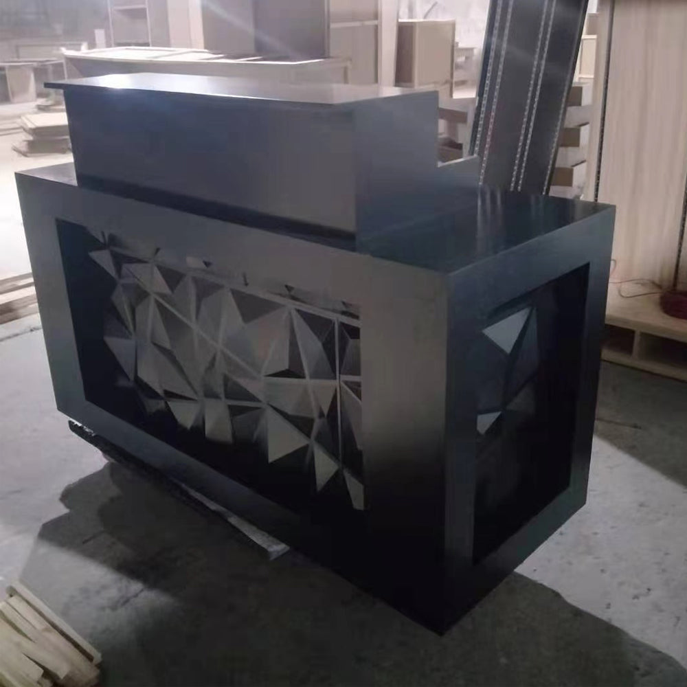 Black Acrylic Artificial Stone Reception Counter - Image 5