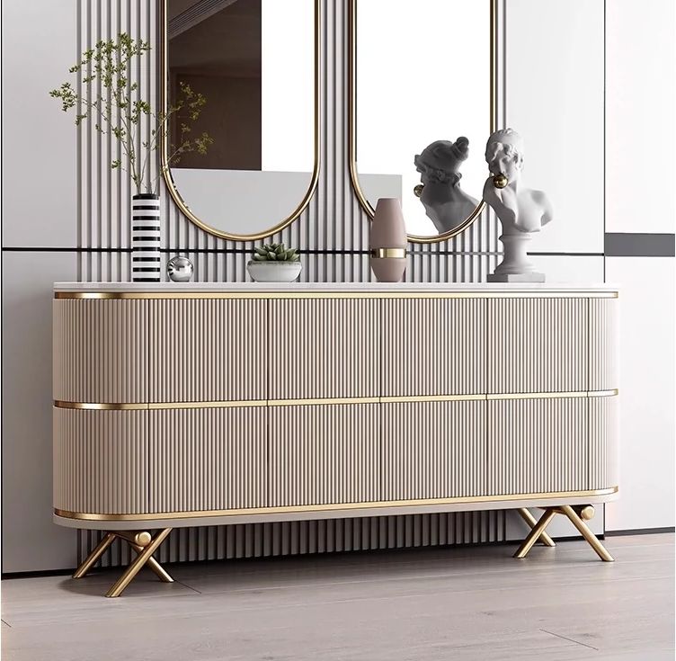 Wood Stainless Living Console Cabinet Room Cabinets Dining Buffet Sideboard - Image 5