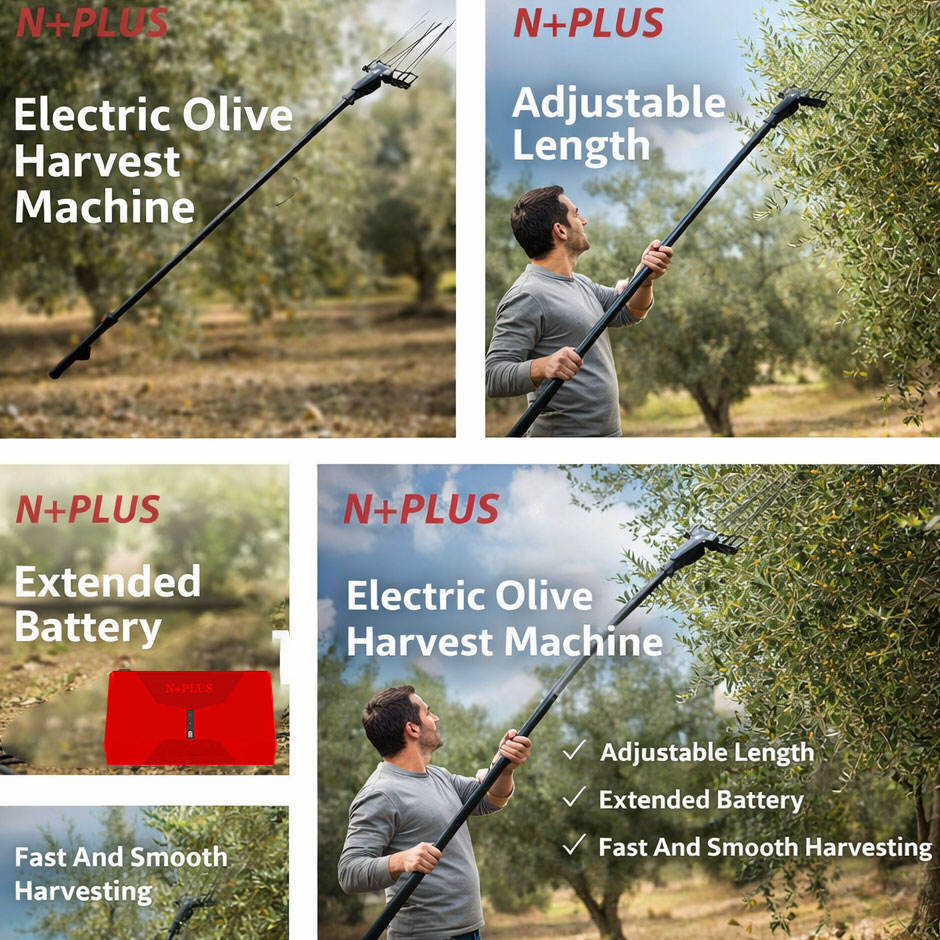 36V Portable Electric Olive Harvester with Telescopic Pole - Image 2