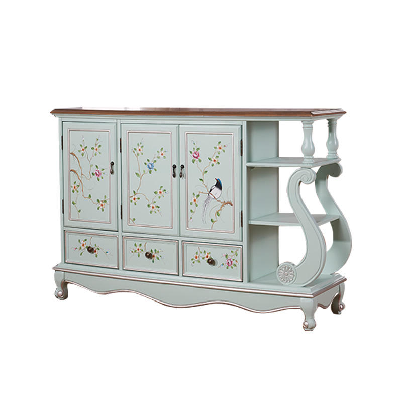Wood Living Room Mdf Solid Furniture Drawers Durable Retro Painted - Image 5