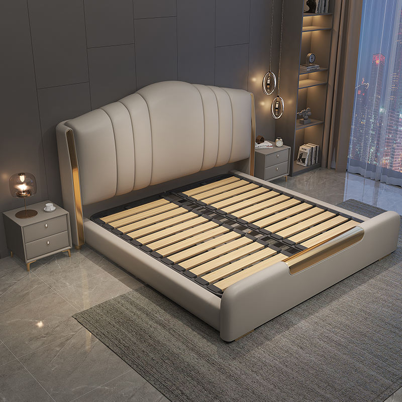 Luxury Leather Bed Italian High-end First Layer Cowhide 1.8m - Image 5