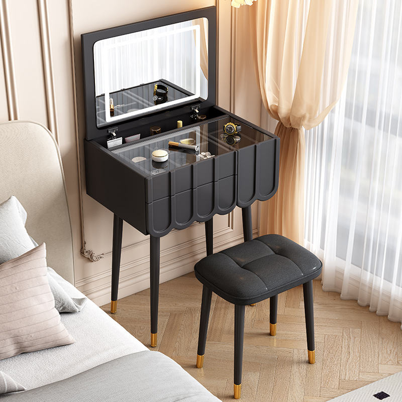 Modern Simple Luxury Bedroom Makeup Table Wind Flip Dresser Mini - Image 5
