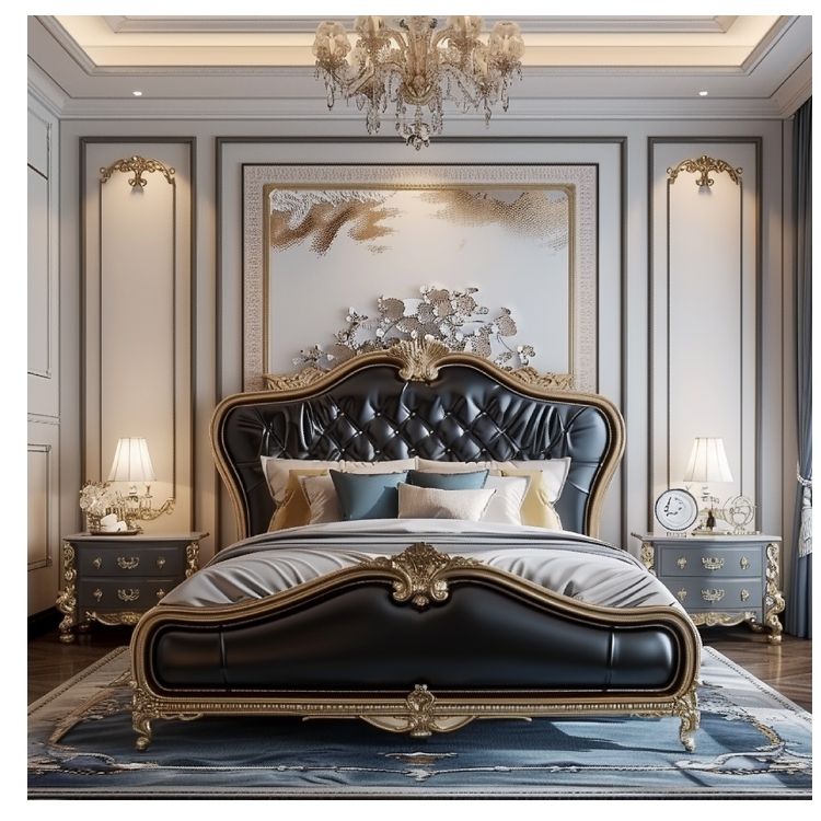 Bed Frame King Queen Size Beds Upholstered Solid - Image 5