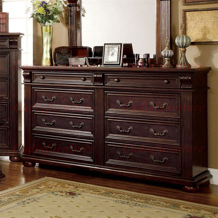Luxury Leather Bedroom Set Antique Wooden Queen Cover - Image 4