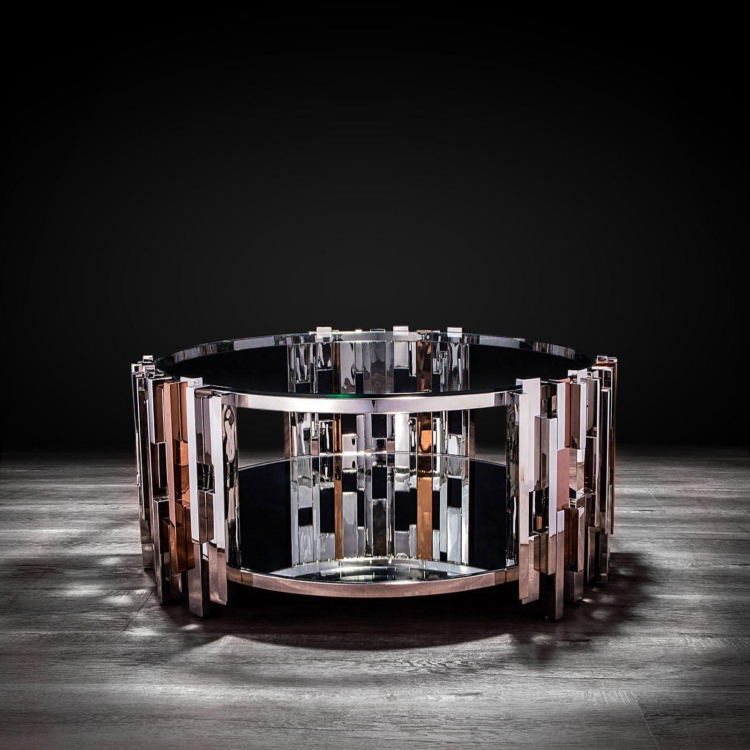 Luxury Modern Stainless Steel Glass Home Hotel Living Table - Image 6