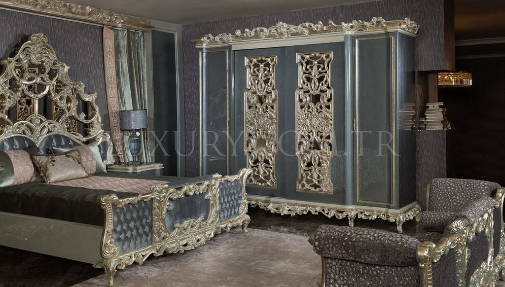 Wooden Antique Bedroom Suite Set - Image 5