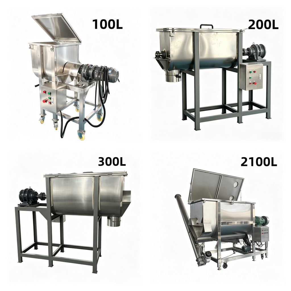 100L Stainless Steel Horizontal Livestock Feed Mixer - Image 3