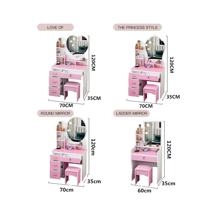 White Modern Vanity Dresser Set - Image 6