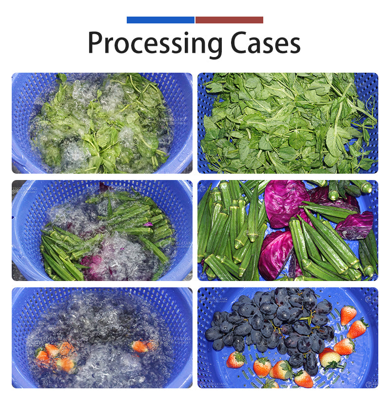 400–600 kg/h Commercial Ultrasonic Ozone Bubble Fruit and Vegetable Washer - Image 2