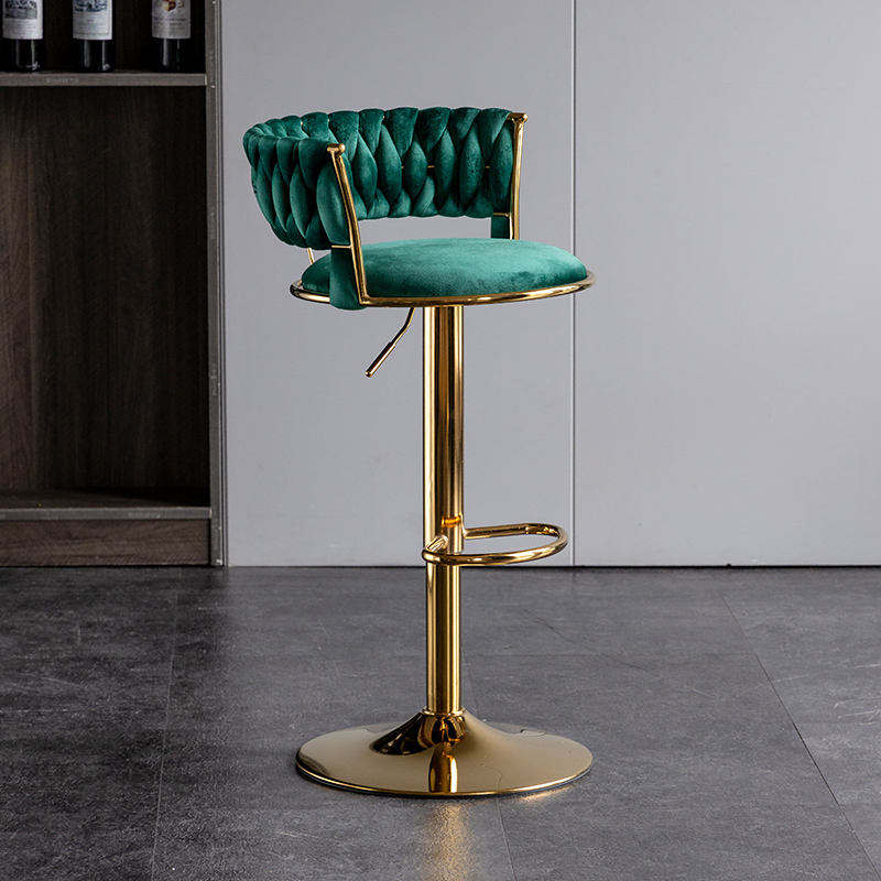 Velvet Swivel Bar Chair - Image 6