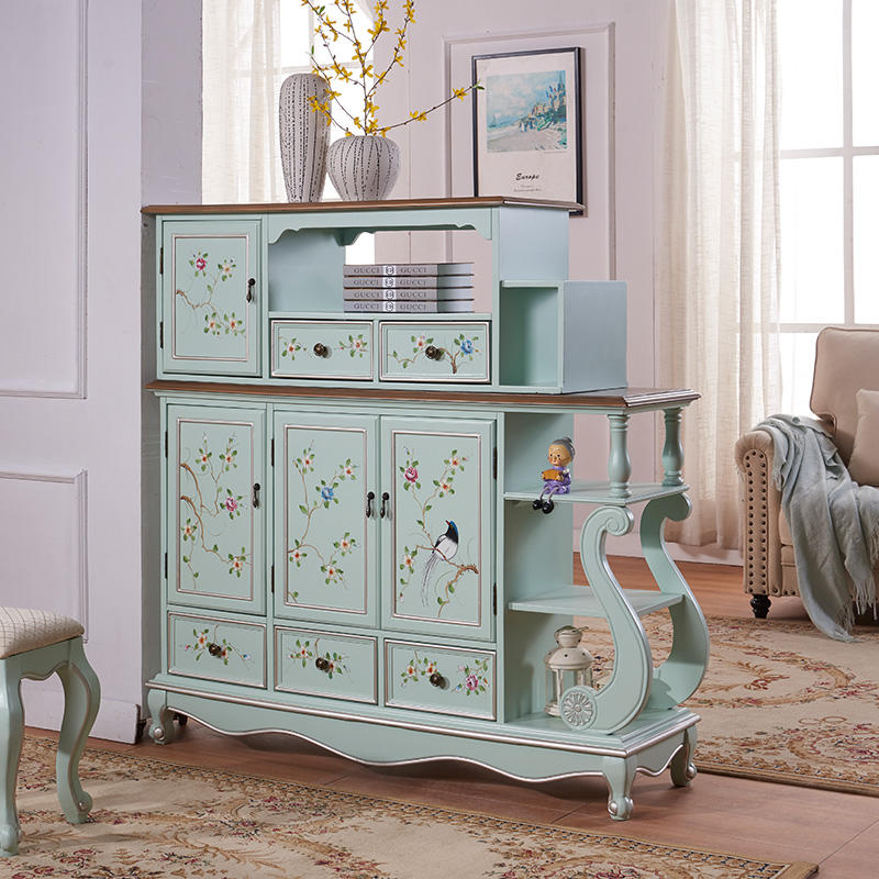 Wood Living Room Mdf Solid Furniture Drawers Durable Retro Painted - Image 6