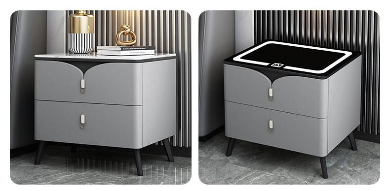 Modern Wood Bedroom Table Stand Set Bed Furniture - Image 5