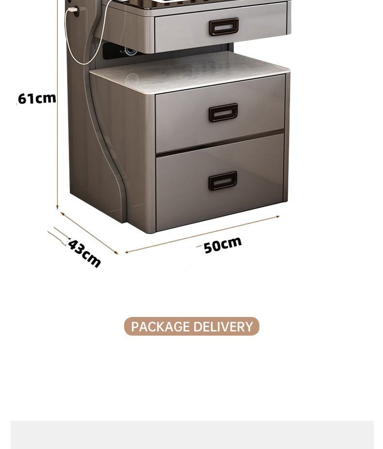 Smart Simple Modern Bedroom Table Cabinet Bedside Safe Integrated - Image 5