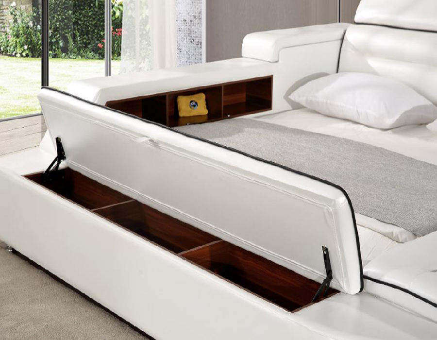 Smart Modern Bed Massage Audio Function King Storage Compartments - Image 6