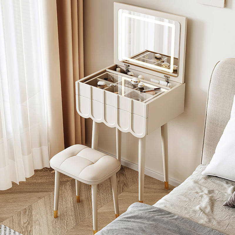 Modern Simple Luxury Bedroom Makeup Table Wind Flip Dresser Mini - Image 6