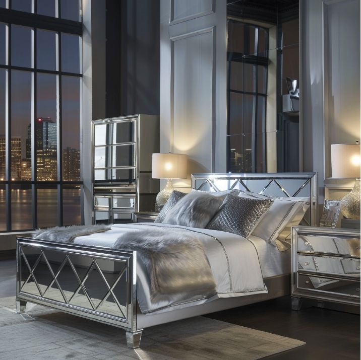 Bed Upholstered Tufted Mirrored /queen/king - Image 6