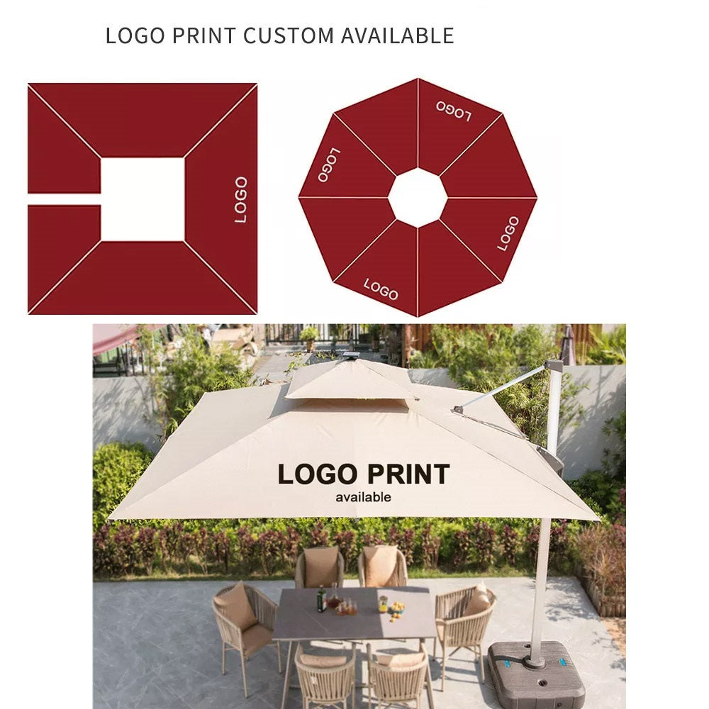 12ft Cantilever Solar Umbrella with LED Lights - Image 5