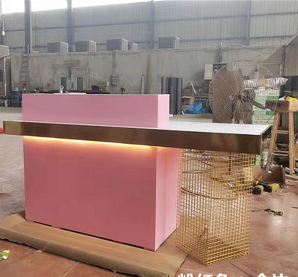 Mini L-Shape Modern Reception Desk – Space-Saving Office Counter - Image 6