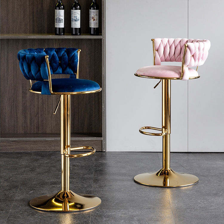 Velvet Swivel Bar Chair - Image 7