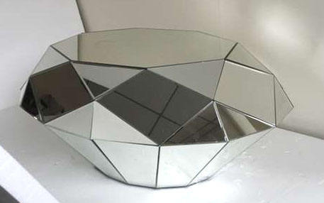 Modern Living Home Table Room Furniture Mirrored Diamond Shape Coffee - Image 7