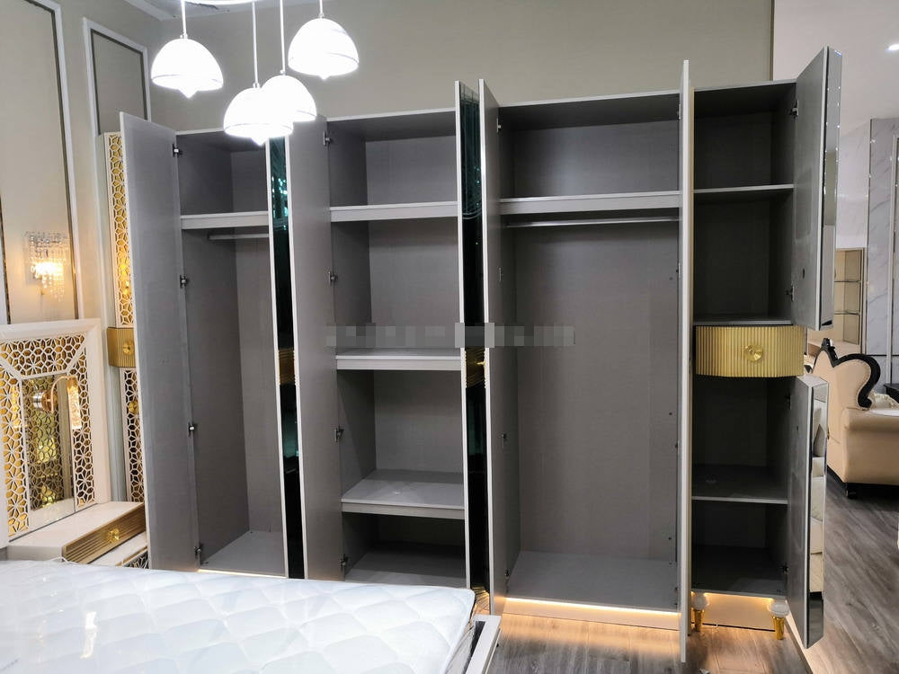 Luxury High Bedroom Set Super King Size Doors Royal Furniture - Image 6