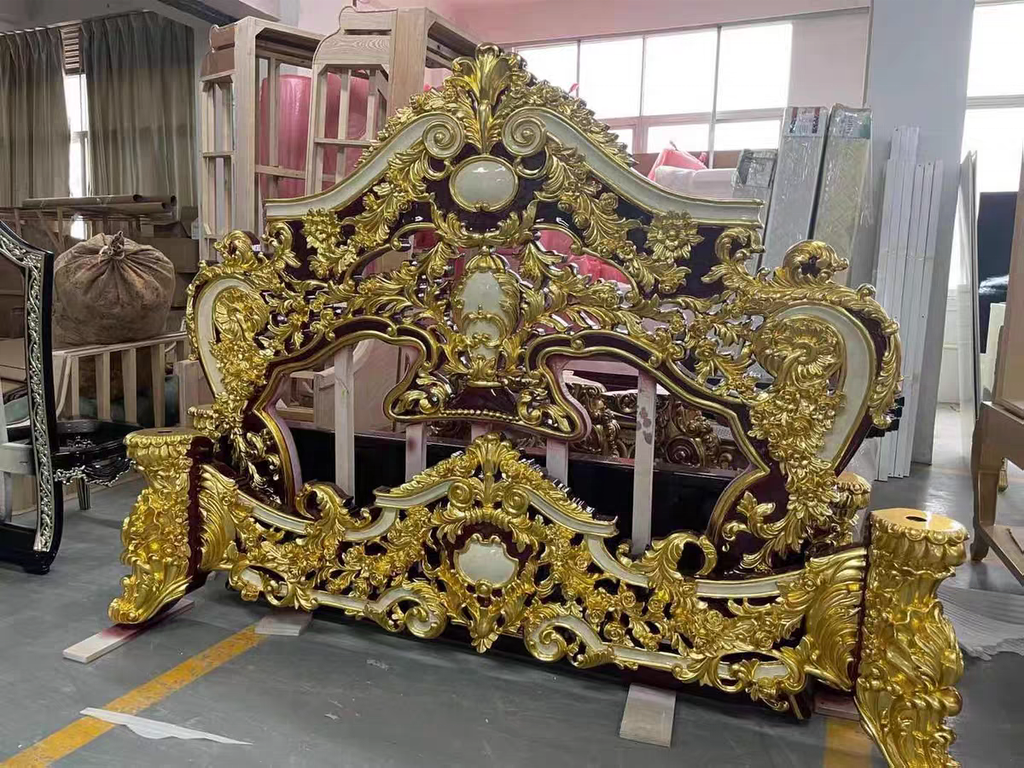 Gold Leafing Antique Bed - Image 6