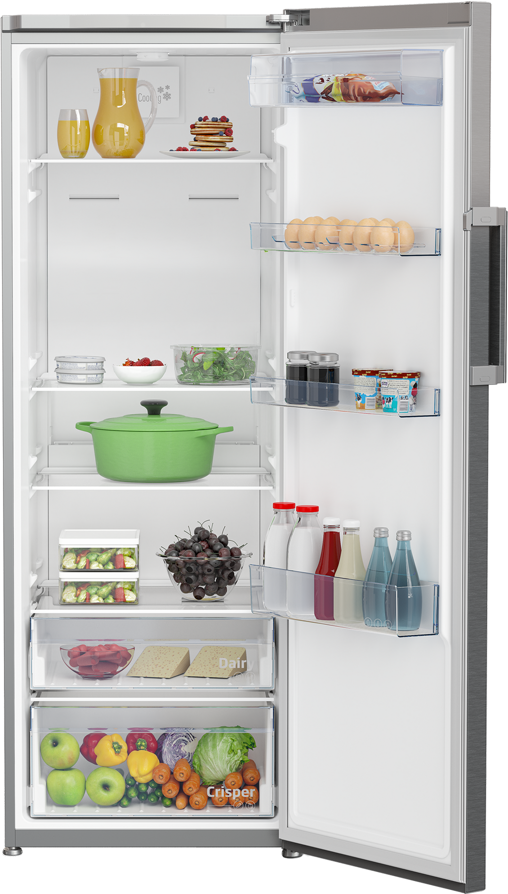 Defy 343L Upright All Fridge | DFD458 Titanium Inox