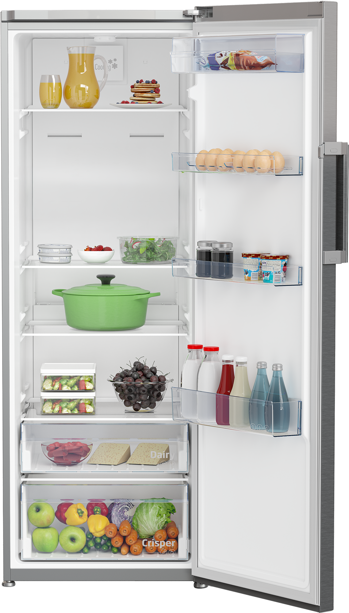 Defy 343L Upright All Fridge | DFD458 Titanium Inox